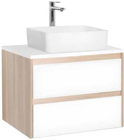 Тумба под раковину Style Line Монако 70 Люкс Plus ЛС-00000633 подвесная Ориноко Белый лакобель 