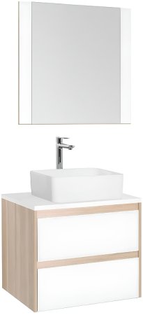 Тумба под раковину Style Line Монако 70 Люкс Plus ЛС-00000633 подвесная Ориноко Белый лакобель 