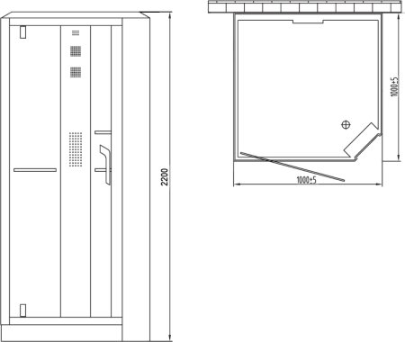 Душевая кабина Orans SR-89101LS черная, с баней 