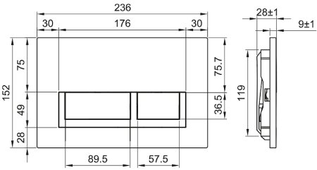 Клавиша смыва Olive's Sierra SR419G Хром матовый 