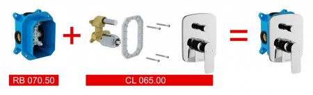 Смеситель Ravak Classic CL 065.00 для ванны с душем с монтажной коробкой 