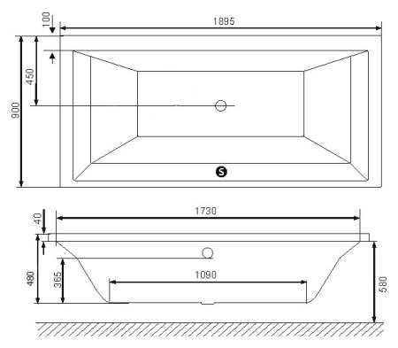 Акриловая ванна Excellent Crown Grand 190x90 