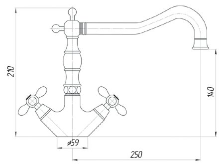 Смеситель для кухонной мойки Migliore Princeton Plus ML.CUC-8051.BR бронза 