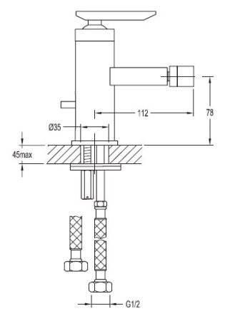 Смеситель Cezares Siesta F BS 01 для биде 