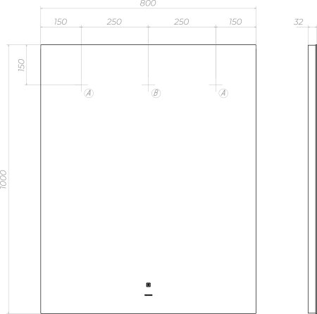 Зеркало VIGO Quadro z.QUA.80.Classic, 80 см 