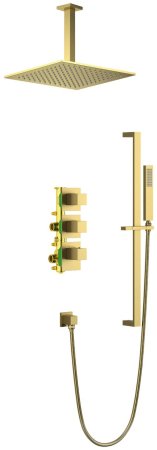 Встраиваемая душевая система с термостатом TIMO Selene SX-2229/17SM, матовое золото 