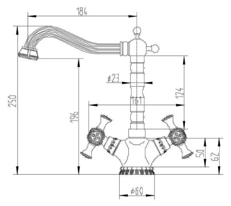 Смеситель Zorg Antic A 7005K-SL для кухонной мойки 