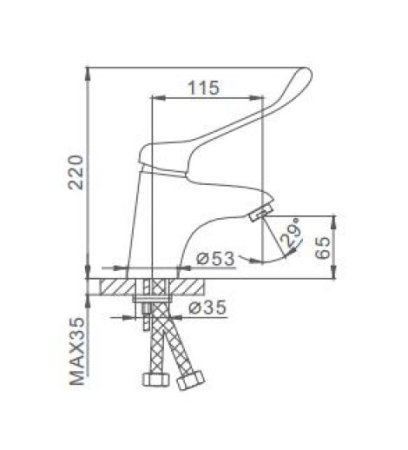 Смеситель для раковины Frap H54 F1054 хирургический 