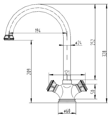 Смеситель для кухонной мойки Zorg Antic A 4002K-BR 