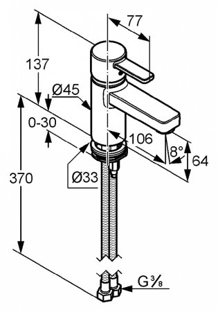 Смеситель Kludi Zenta 382518675 для раковины 