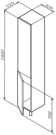 Шкаф пенал AM.PM Gem 30 L M90CSL0306WG Белый 