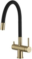 Смеситель для кухни Gappo G4398-33 Золотой сатин Черный