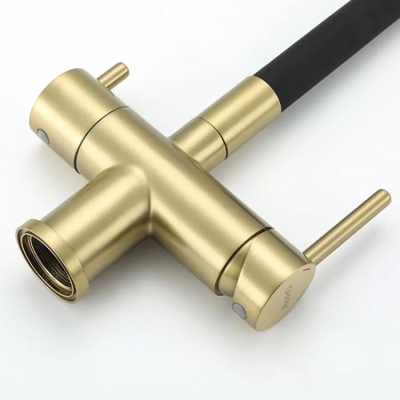 Смеситель для кухни Gappo G4398-33 Золотой сатин Черный 