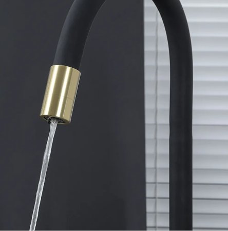 Смеситель для кухни Gappo G4398-33 Золотой сатин Черный 