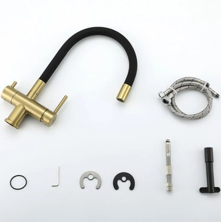 Смеситель для кухни Gappo G4398-33 Золотой сатин Черный 