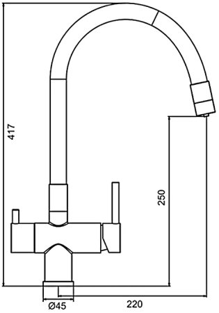 Смеситель для кухни Gappo G4398-39 Оружейная сталь Черный 