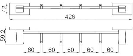 Вешалка для полотенец Gappo G0716-40 Хром 