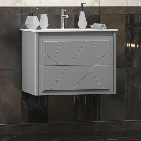 Тумба под раковину Opadiris Луиджи 70 00-00005953 подвесная Серая матовая 