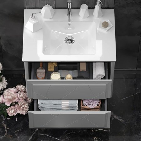 Тумба под раковину Opadiris Луиджи 70 00-00005953 подвесная Серая матовая 