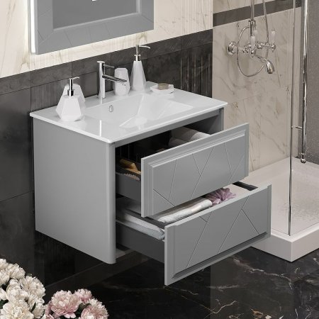 Тумба под раковину Opadiris Луиджи 70 00-00005953 подвесная Серая матовая 