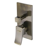 Смеситель WasserKRAFT Exter 1641 с внутренней частью, для ванны с душем светлая бронза