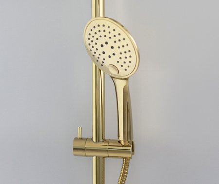 Душевая стойка WasserKRAFT Sauer 7100 A17101 со смесителем, глянцевое золото 