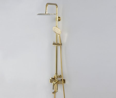 Душевая стойка WasserKRAFT Sauer 7100 A17101 со смесителем, глянцевое золото 