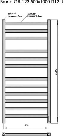 Электрический полотенцесушитель Grois Bruno GR-123 50/100 П12 9003 U Белый матовый 