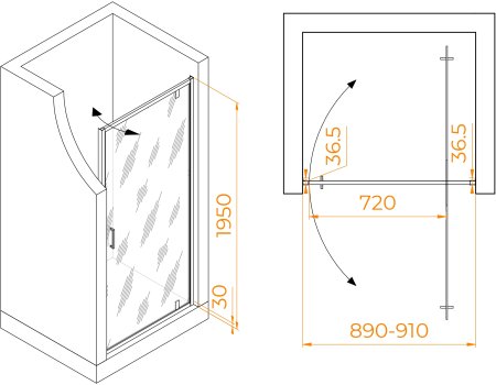 Душевая дверь RGW LE-102 900 