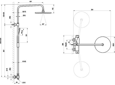 Душевая система Ravak DS X07P643 Хром 