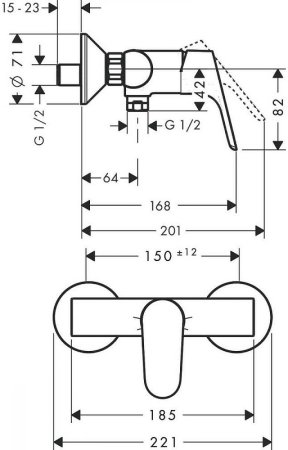 Смеситель для душа Hansgrohe Focus E2 31960000 Хром 