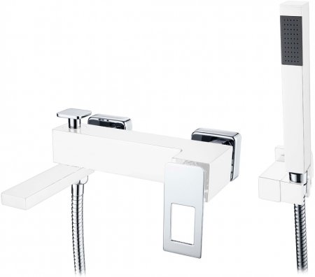 Смеситель для ванны Boheme Q 143-WCR Белый Хром 