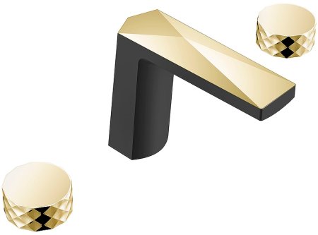 Смеситель для раковины Boheme Venturo 150-BG-DIAMOND Черный матовый Золото 