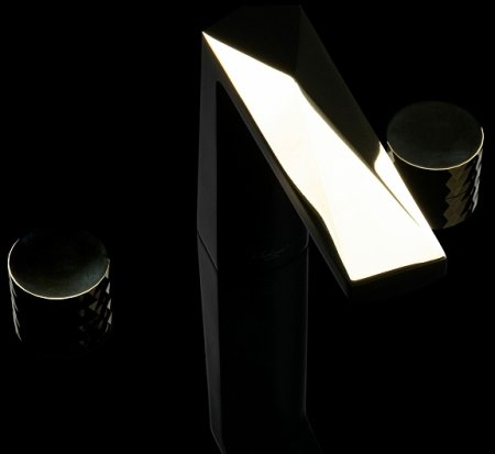 Смеситель для раковины Boheme Venturo 150-BG-DIAMOND Черный матовый Золото 