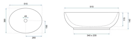 Раковина 51,5х39 см Rea Carola REA-U8198 