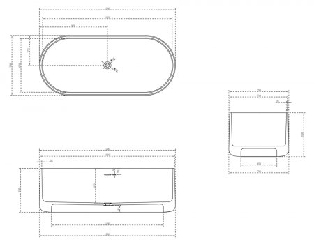 Ванна из искусственного камня ABBER Stein AS9607 белая матовая 