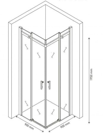 Душевой уголок Berges Melita 90х90 061028 профиль Хром стекло прозрачное 
