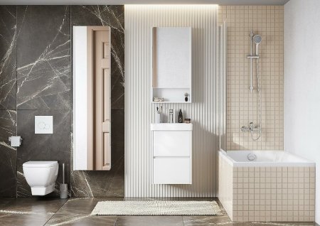 Зеркальный шкаф Aquaton Сканди 45 1A252002SD010 Белый 