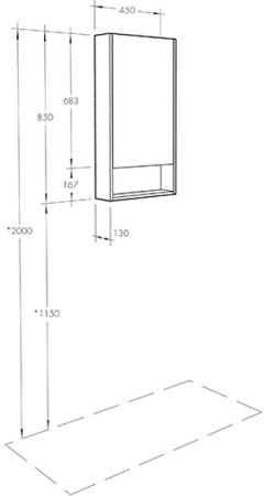 Зеркальный шкаф Aquaton Сканди 45 1A252002SD010 Белый 