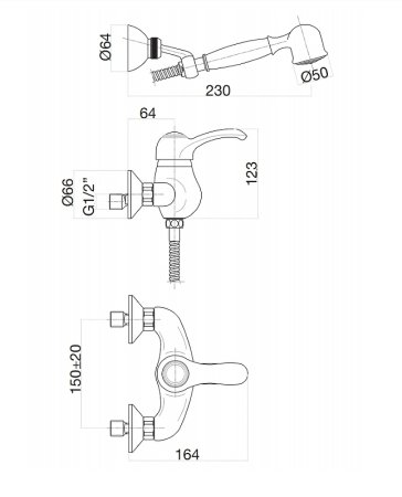 Смеситель для душа Fiore Jafar 47CR5127 Хром 