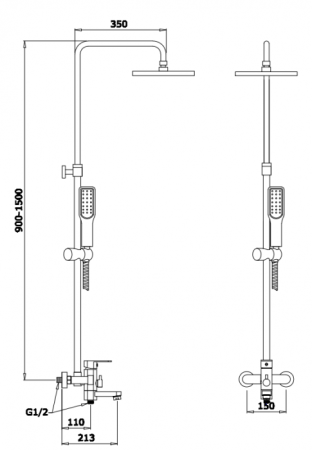 Душевая система GANZER GZ06061E (GZ25066E) Золото 