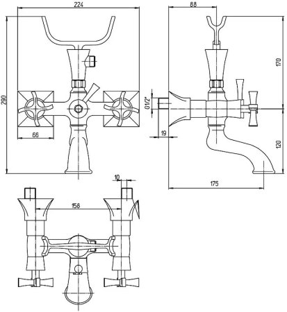 Смеситель для ванны Paini Elix 85CR111LMKM Хром 