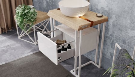 Тумба подвесная Velvex Gelou 45 Белая глянцевая tpGEL.45-43.21 