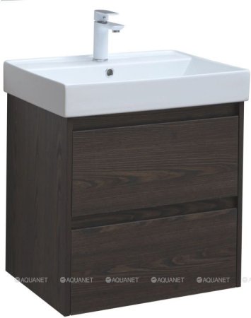 Тумба с раковиной Aquanet Nova Lite 60 дуб черный (2 ящика) 