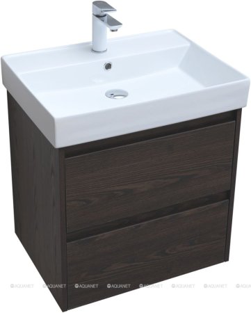 Тумба с раковиной Aquanet Nova Lite 60 дуб черный (2 ящика) 
