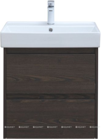 Тумба с раковиной Aquanet Nova Lite 60 дуб черный (2 ящика) 