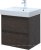 Тумба с раковиной Aquanet Nova Lite 60 дуб черный (2 ящика) 
