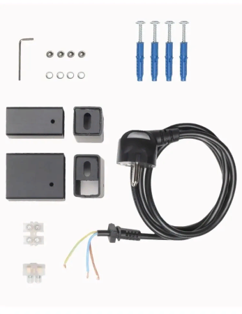 Полотенцесушитель электрический GROIS Quartet GR-125 180х1500 мм. П3 RAL 9005 R черный матовый 