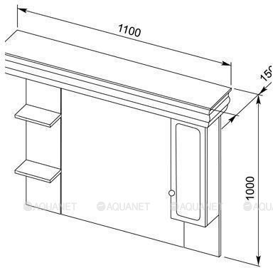 Зеркало-шкаф Aquanet Греция 110 белый 