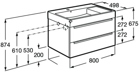 Тумба с раковиной Roca Inspira 80 851076806 подвесная Белая глянцевая 